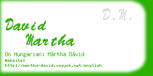 david martha business card